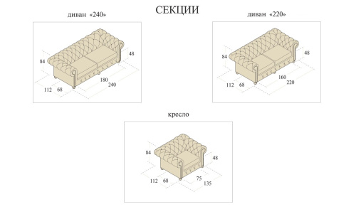 Диван Michelangelo Георг прямой на VALLES.TOP