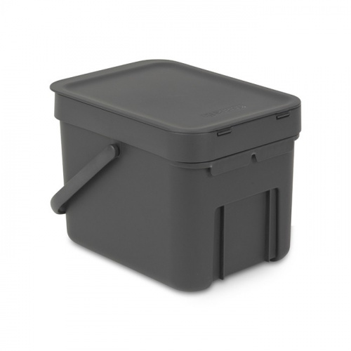 Ведро Brabantia Sort & Go мусорное, встраиваемое, серое, 6 л на VALLES.TOP
