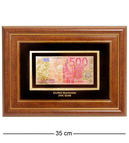HB-002 Панно Gold Leaf "Банкнота 500 EUR (евро) Евросоюз" на VALLES.TOP