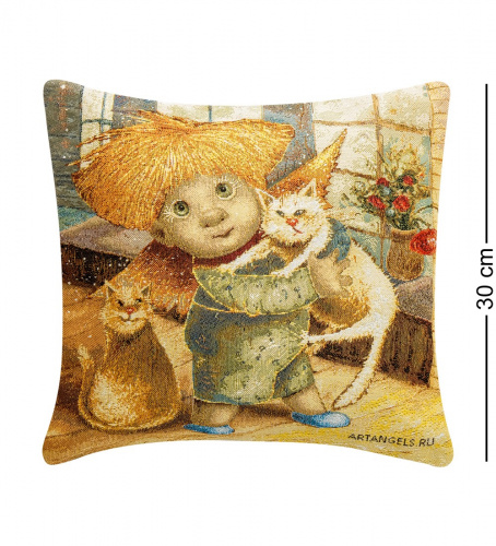 Подушка Artangels Цап-царап, гобеленовая, 30х30 см на VALLES.TOP