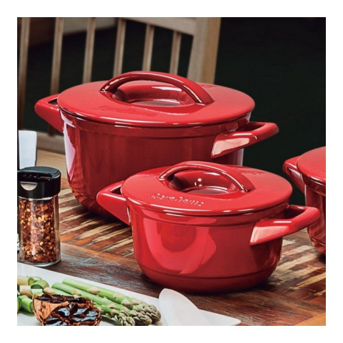 Кастрюля с керамической крышкой Ceraflame Duo+, 2.5л, цвет красный на VALLES.TOP