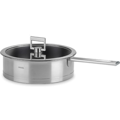 Сотейник CRISTEL Strate fixed handle с ручкой, со стеклянной крышкой, диаметр 24 см, 3,3 л на VALLES.TOP