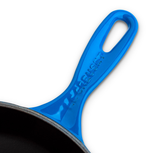Сковорода Le Creuset с желобом чугунная, эмалированная, синяя, 26 см на VALLES.TOP