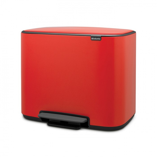 Бак Brabantia Pedal Bin Bo мусорный, пламенно-красный, 11+23 л на VALLES.TOP