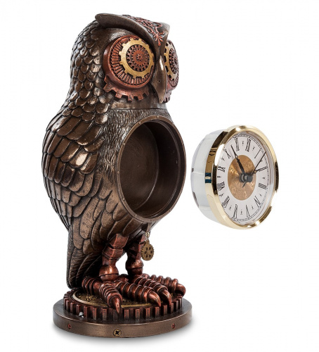 Статуэтка-часы Veronese Сова WS-186 в стиле стимпанк на VALLES.TOP