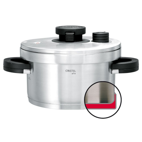 Скороварка CRISTEL Alto с ручками, со вставкой для приготовления на пару, диаметр 24 см, 6 л на VALLES.TOP
