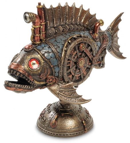 Статуэтка Veronese Рыба-удильщик в стиле стимпанк, с подсветкой на VALLES.TOP