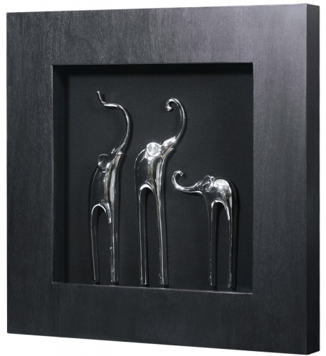 Панно Три слона 2 черное на VALLES.TOP