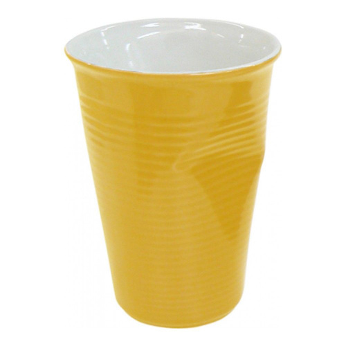 Стаканчик Mondo Ceram мятый керамический, желтый, 0,24 л на VALLES.TOP