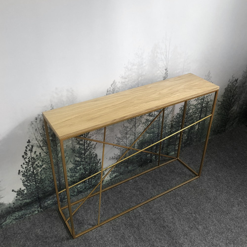 Консоль Intelligent Design Wilson line gold светлый дуб на VALLES.TOP