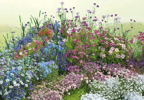 Клумба садовая Белый остров угловая (готовое решение) на VALLES.TOP