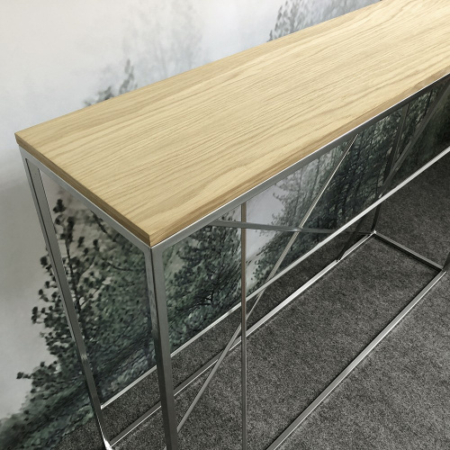 Консоль Intelligent Design Wilson line silver светлый дуб на VALLES.TOP