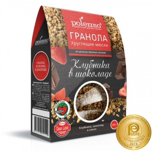 Гранола Polezzno Клубника в шоколаде, 250 г на VALLES.TOP