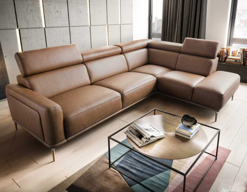 Диван Gala Collezione Mezzana угловой, кожаный на VALLES.TOP