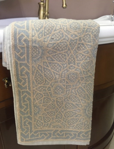 Полотенце Leitner Leinen Arabesque льняное, белое на VALLES.TOP