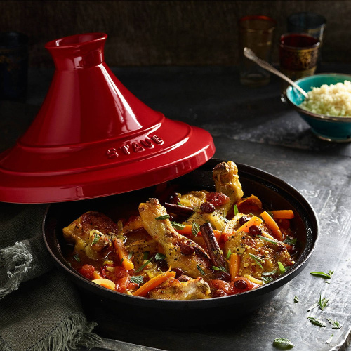 Тажин STAUB, диаметр 28 см, черный/вишневый на VALLES.TOP